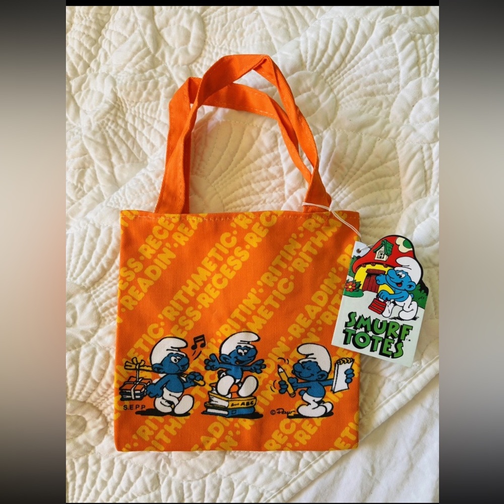 Vintage 1980s Smurf tote